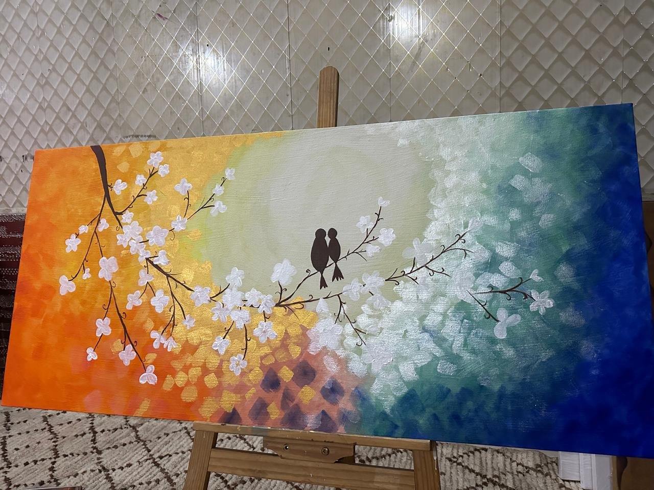 Floral Birds Landscape